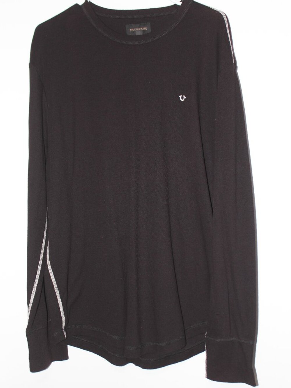 True Religion Thermal Shirt Men’s 2XL Black Long Sleeve Horseshoe Logo